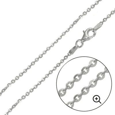 Sterling Silver Rhodium Plated Brillantina DC 030-1.4mm Chain