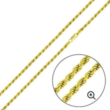 Load image into Gallery viewer, Sterling Silver Rope Gold Plated 060-2.8mm Chain