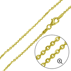 Sterling Silver Gold Plated Brillantina Diamond Cut 050-2.1mm Chain Bracelet
