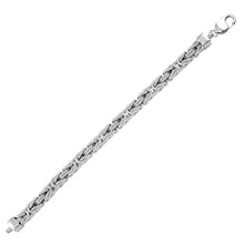 Load image into Gallery viewer, Sterling Silver Rhodium Plated Byzantine Bracelet