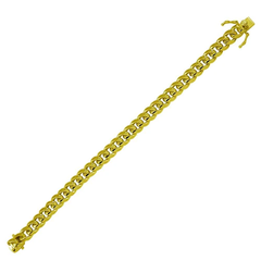 Sterling Silver Gold Plated Miami Cuban Hip Hop Chain Or Bracelet Width-9mm