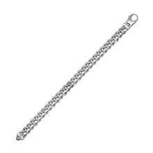 Load image into Gallery viewer, Sterling Silver Rhodium Plated Two Sided Miami Curb Bracelet