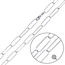 Load image into Gallery viewer, Sterling Silver Rhodium Plated 6.5mm Oval Paperclip Link Chain