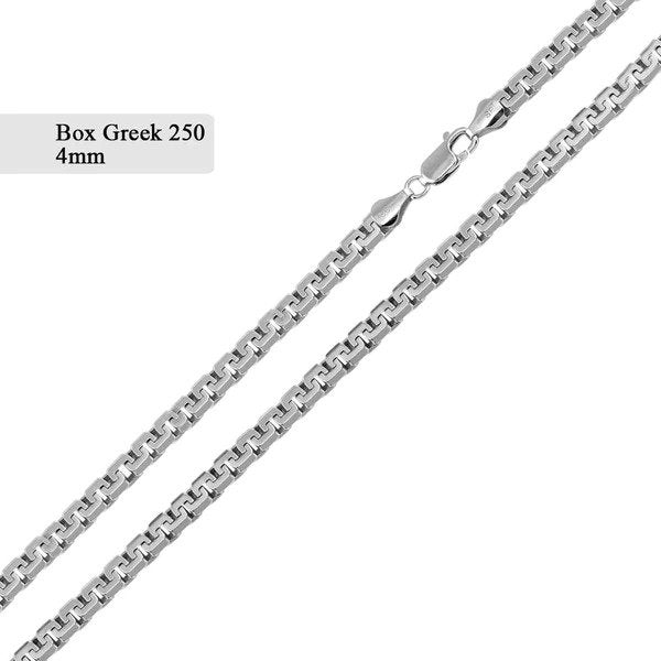 Sterling Silver Greek Box 200-3mm Diamond Cut Chains