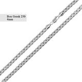 Sterling Silver Greek Box 200-3mm Diamond Cut Chains