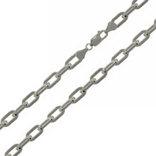 Load image into Gallery viewer, Sterling Silver Rhodium Plated 5mm Wide Oval D Cut Link Paperclip Chain