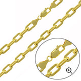 Sterling Silver Gold Plated 6mm Wide Oval D Cut Link Paperclip Chain