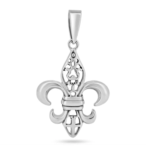 Sterling Silver Basic Fleur De Lis Charm Pendant