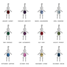 Load image into Gallery viewer, Sterling Silver Round Oval Birthstone Boy Charm