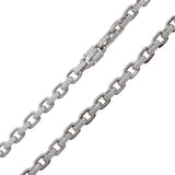 Sterling Silver Rhodium Plated CZ Encrusted 8.9mm Micro Pave Link Chains