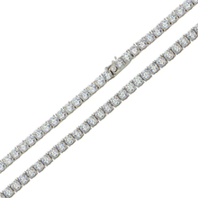 Load image into Gallery viewer, Sterling Silver Rhodium Plated Round CZ Link Hip Hop Chain Width-4mm