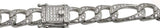 Sterling Silver Rhodium Plated CZ Encrusted 8.2mm Figaro Chains
