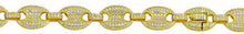 Load image into Gallery viewer, Sterling Silver Gold Plated CZ 8mm Encrusted Oval Link Chains