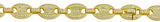 Sterling Silver Gold Plated CZ 8mm Encrusted Oval Link Chains