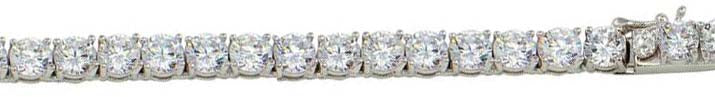 Sterling Silver Rhodium Plated Round 3mm CZ Link Chains