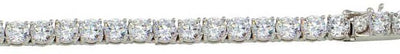 Sterling Silver Rhodium Plated Round 3mm CZ Link Chains