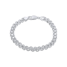 Load image into Gallery viewer, Sterling Silver 6.5mm Double Link Bracelet-8&quot;