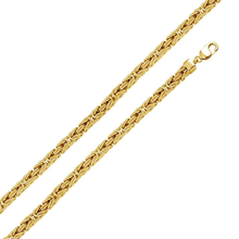 Load image into Gallery viewer, Sterling Silver Gold Plated Hollow Byzantine 7MM Chain