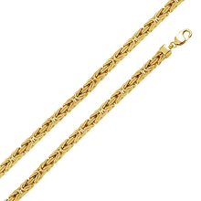 Load image into Gallery viewer, Sterling Silver Gold Plated Hollow Byzantine Hip Hop Chain Width-7.8mm