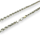 Sterling Silver Diamond Cut Anti Tarnish Hollow Rope 5.8mm Chain