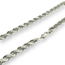 Load image into Gallery viewer, Sterling Silver Diamond Cut Anti Tarnish Hollow Rope 8.2mm Chain