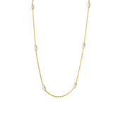 Sterling Silver Classy Gold Plated Italian Necklace with Multi Silver Diamond Cut Oval BeadsAnd Closure: Lobster Clasp Closure Length: 36