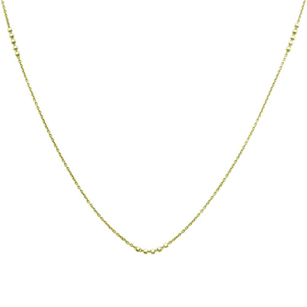 Sterling Silver Gold Plated DC Beaded Chain Necklace