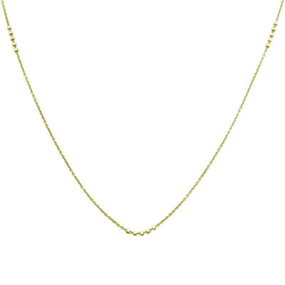 Sterling Silver Gold Plated DC Beaded Chain Necklace
