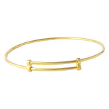 Sterling Silver Gold Plated Adjustable Bangle Bracelet