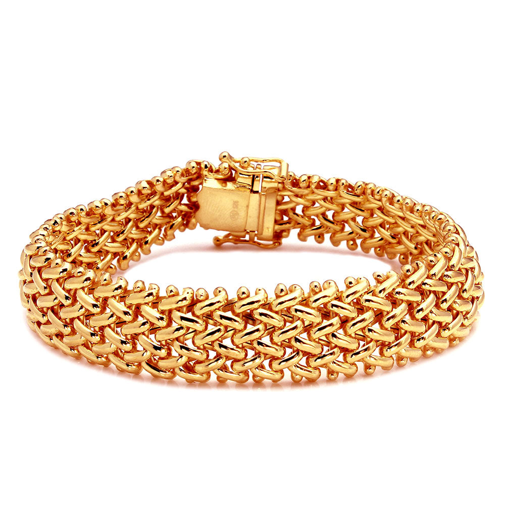 Sterling Silver Rose Gold Plated Braided Bracelet