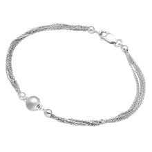 Load image into Gallery viewer, Sterling Silver Rhodium Plated Multi Stand Beaded Bracelet