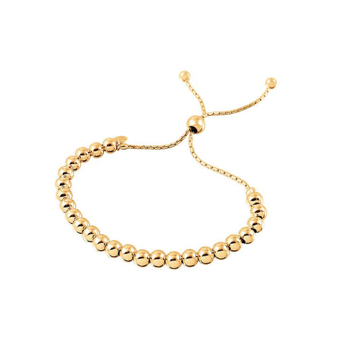 Sterling Silver Gold Plated Beaded Lariat Italian Bracelet