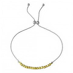 Sterling Silver Gold and Rhodium Plated Circe Hoop Lariat Bead Bracelet