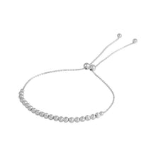 Load image into Gallery viewer, Sterling Silver Rhodium Plated DC Beaded Lariat Bracelet
