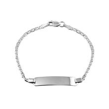 Load image into Gallery viewer, Sterling Silver Rhodium Plated Flat Marina Baby ID Bracelet