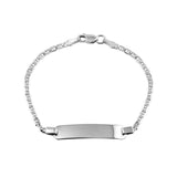 Sterling Silver Rhodium Plated Flat Marina Baby ID Bracelet