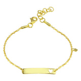Sterling Silver Gold Plated Dangling Heart Baby ID Bracelet