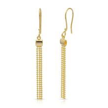 Load image into Gallery viewer, Sterling Silver Gold Plated Tassle Shape Dangling Earrings
