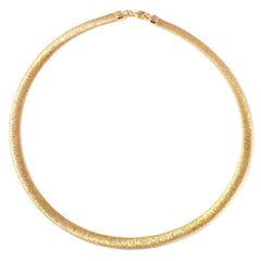 Sterling Silver Classy Gold Plated Wheat Textured Italian Necklace with Lobster Clasp ClosureAnd Length of 17