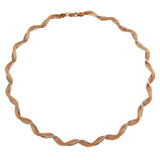 Sterling Silver Two Toned Rose Gold Plated Braided Omega Round Necklace
