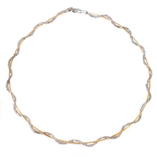 Load image into Gallery viewer, Sterling Silver Stylish Rhodium and Gold Plated  Snake Wrap Entangling Necklace with Lobster Clasp ClosureAnd Length of 17
