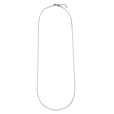 Sterling Silver Rhodium Plated Flat Rolo Adjustable Slider Necklace