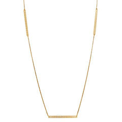 Sterling Silver GoldPlated Diamond Cut Bars Necklace