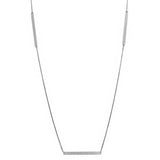 Sterling Silver Rhodium Plated Diamond Cut Bars Necklace