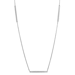 Sterling Silver Rhodium Plated Diamond Cut Bars Necklace