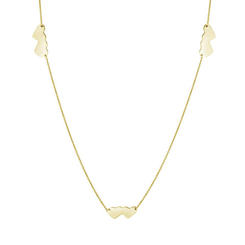 Sterling Silver Gold Plated Double Heart Necklace