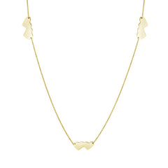 Sterling Silver Gold Plated Double Heart Necklace