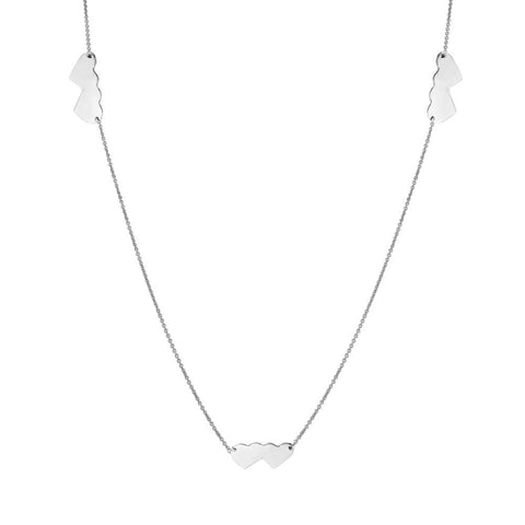 Sterling Silver Rhodium Plated Double Heart Necklace