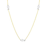Sterling Silver Rhodum Gold And Rhodium Plated Fish Necklace