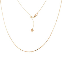 Load image into Gallery viewer, Sterling  Silver Gold Plated Adjustable Snake Square Slider Chain With Bead